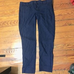 Patterned Banana Republic navy pants